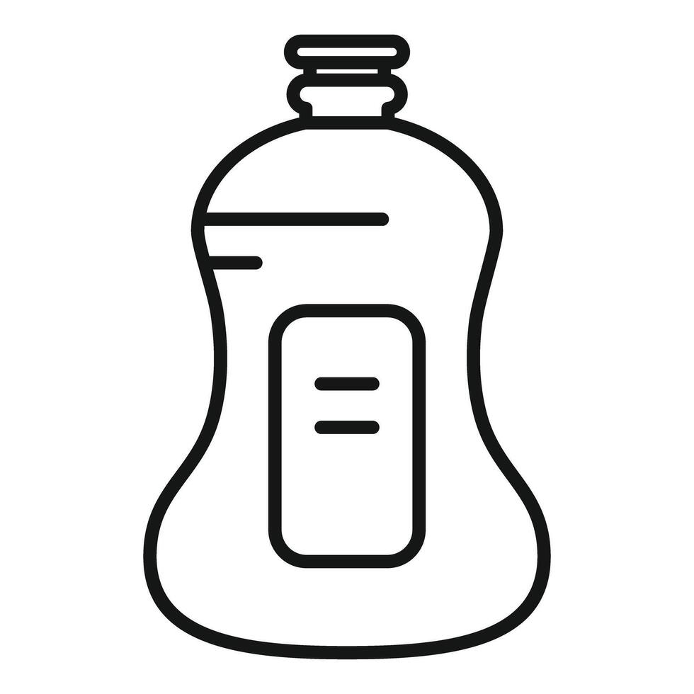 Black and white line drawing of a detergent bottle vector