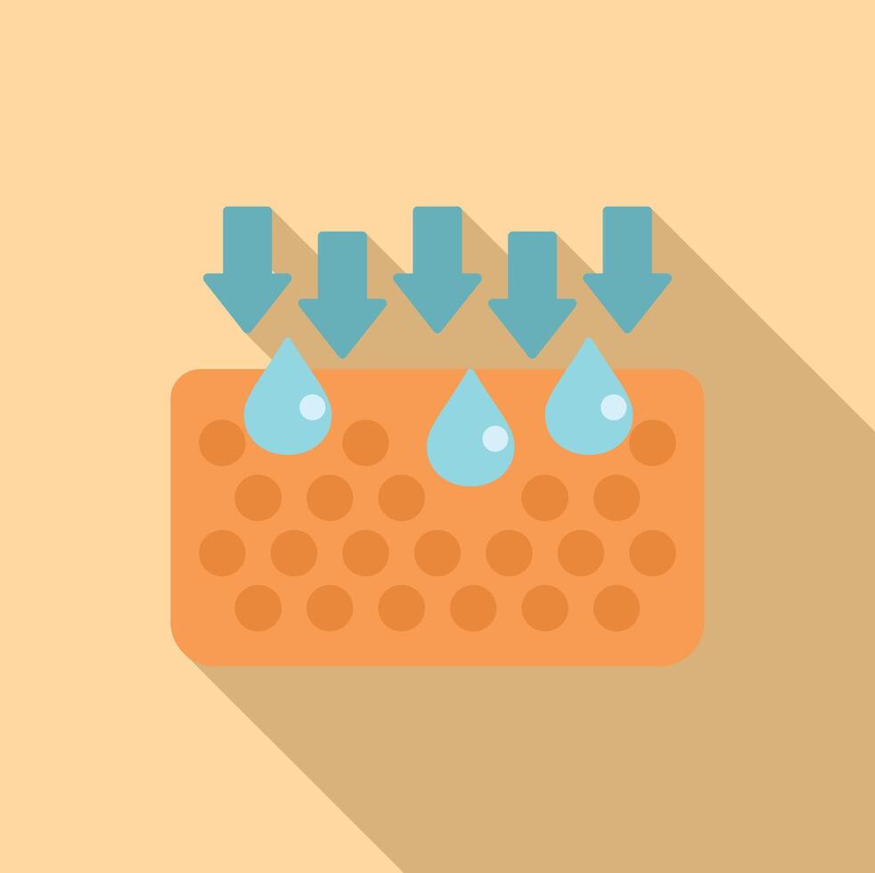 Graphic of skin absorbing moisture, symbolizing skincare and hydration vector