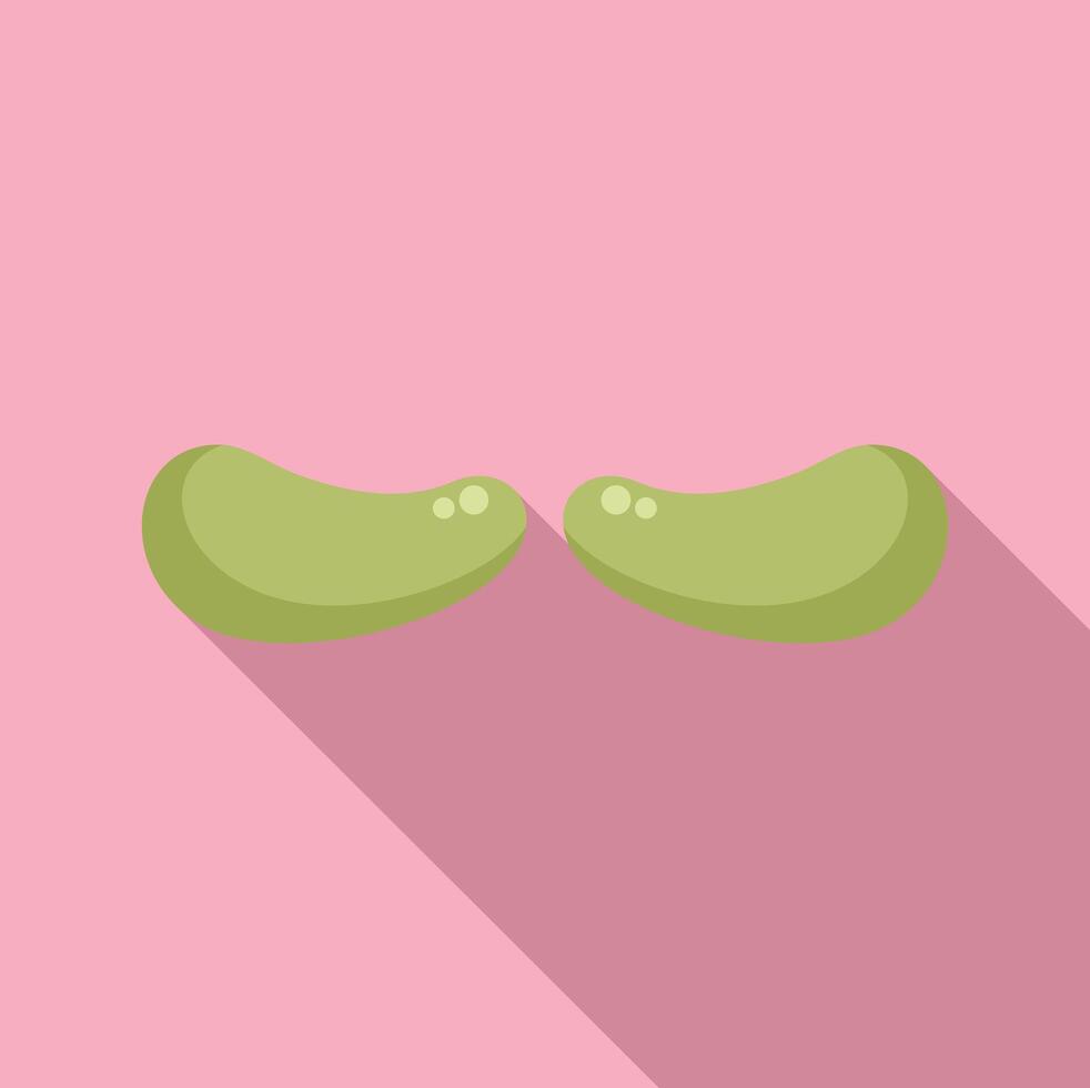 Flat design illustration of green soybeans on pink background vector