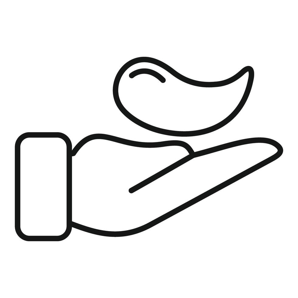 Hand holding abstract bird line art icon vector