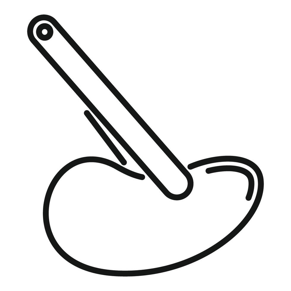 Outline icon of a gardening trowel vector