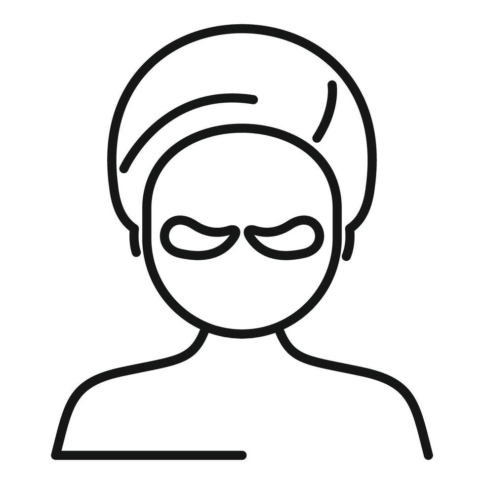 Line art illustration of a person with a headwrap vector