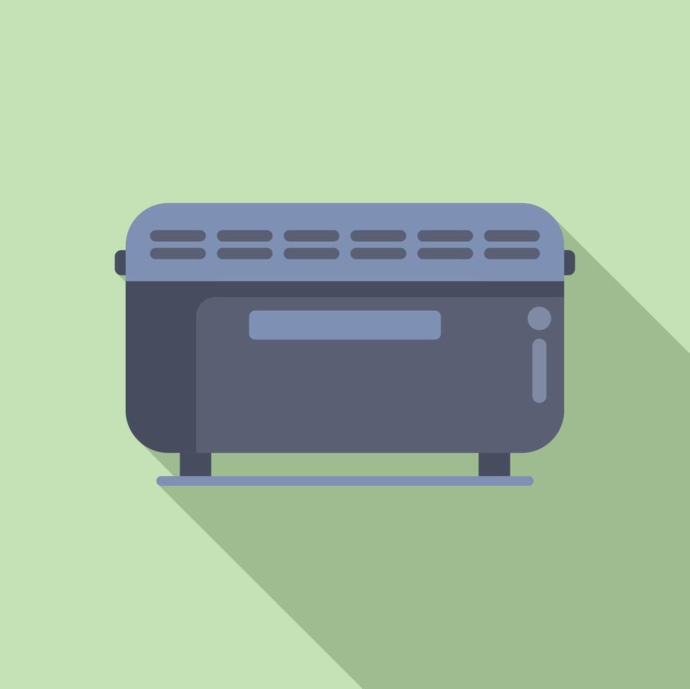 Modern toaster icon on green background vector