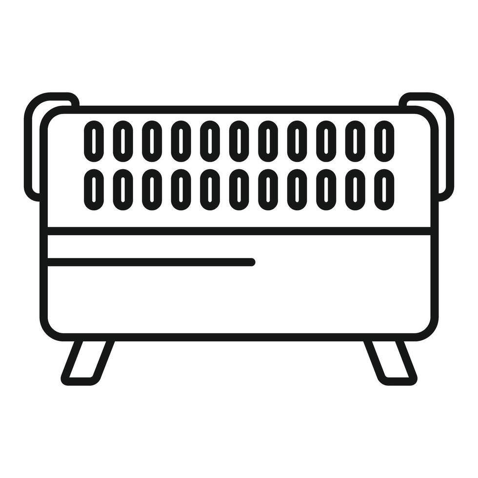 Line art illustration of a space heater vector