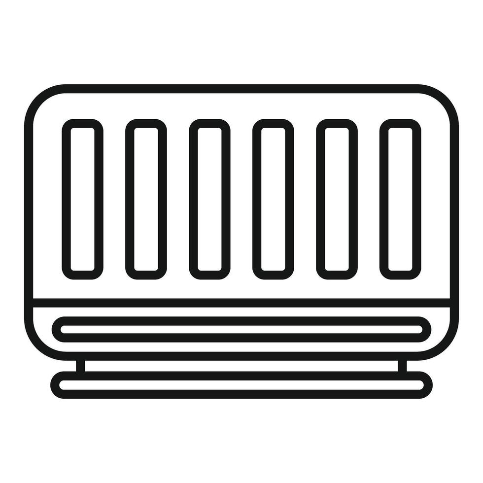Line art illustration of a modern heater vector