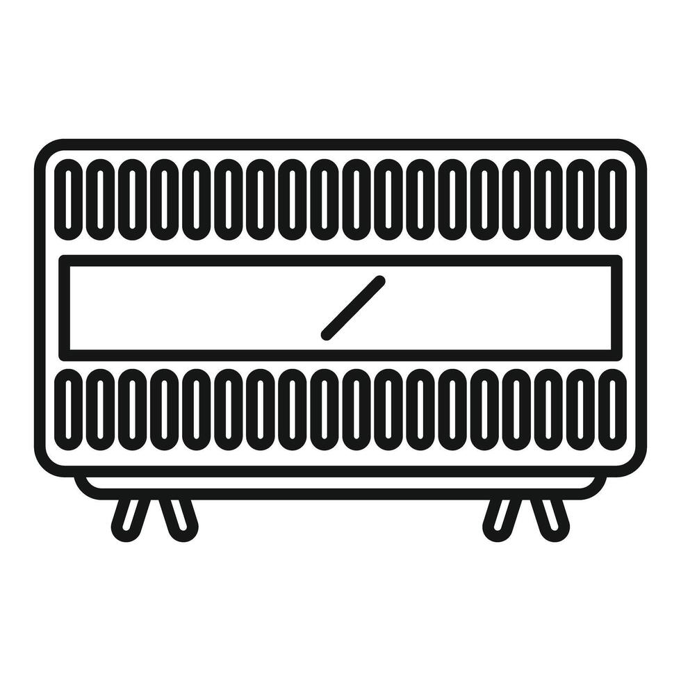 Black and white line art of a retro television vector