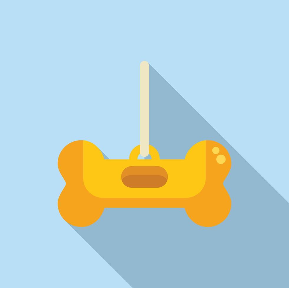 Cartoon dog bone on blue background vector