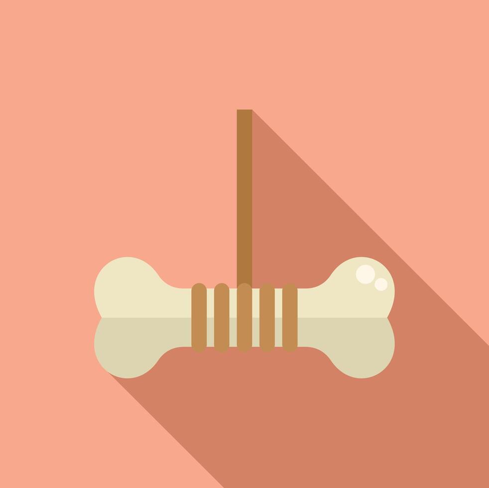 Cartoon dog bone on pink background vector