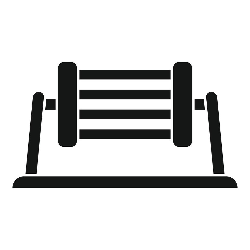 Black silhouette of a gym bench press icon vector