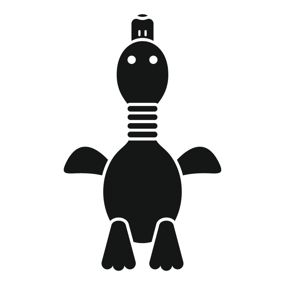 Black silhouette of a cartoon turtle robot vector