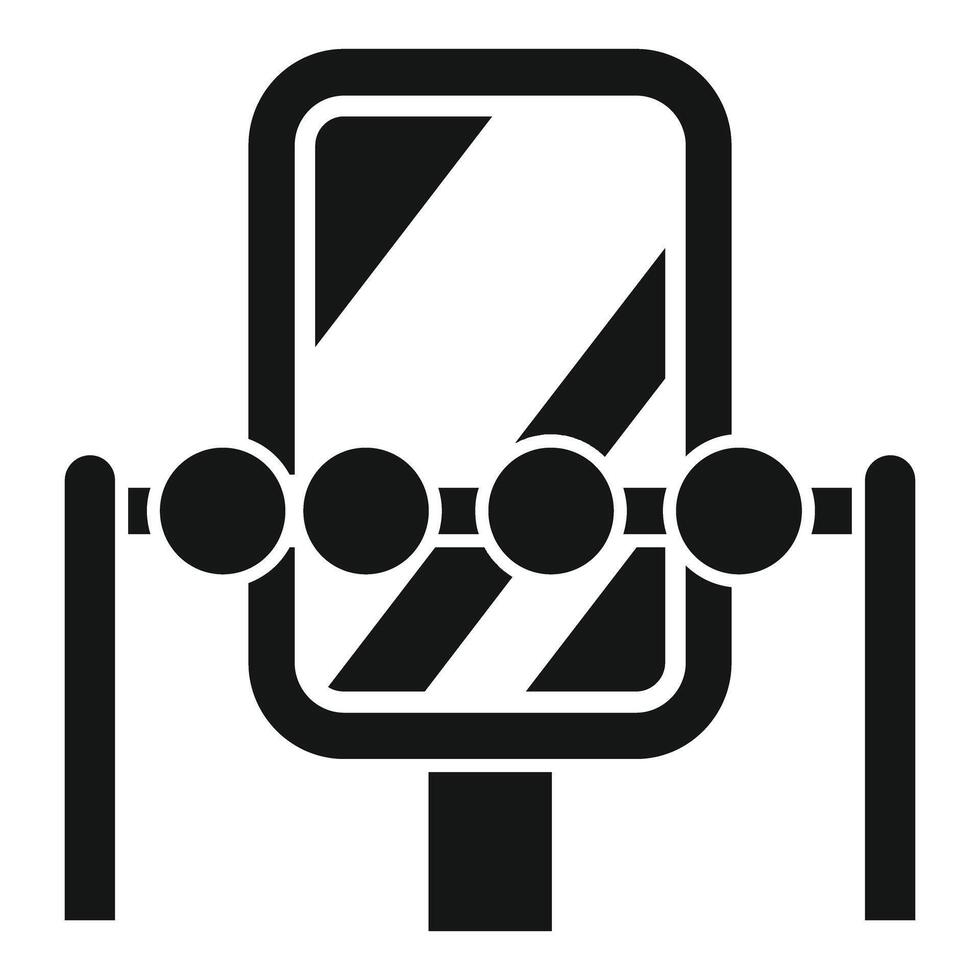 Traffic barrier icon with stripes vector