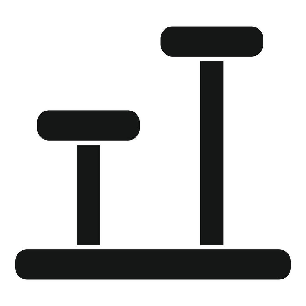 Black silhouette of gym equipment treadmill and bench vector