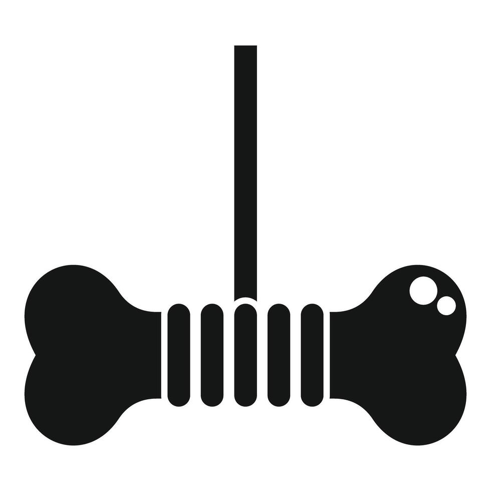 Dog bone silhouette with rope icon vector