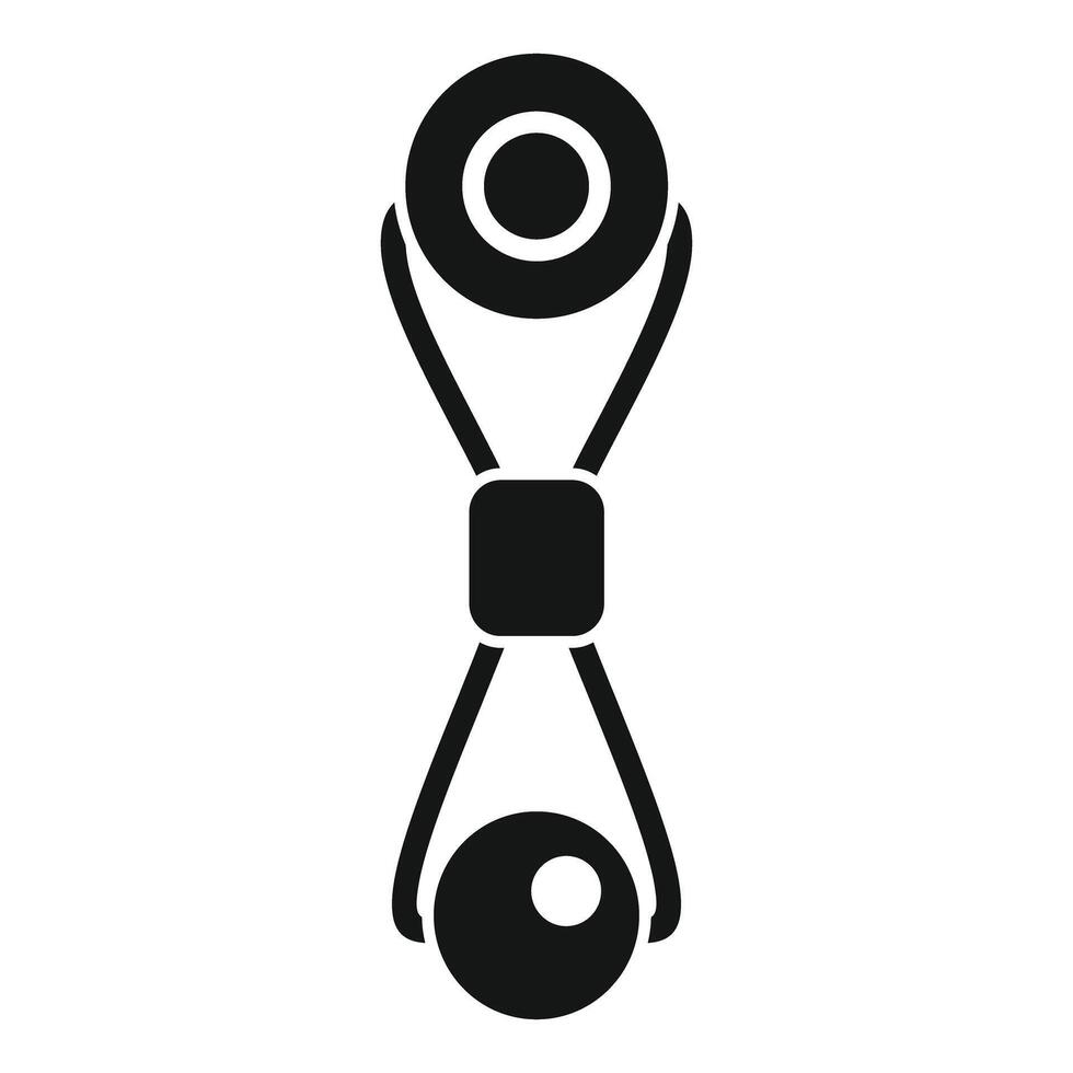 Black and white gym equipment dumbbell icon vector