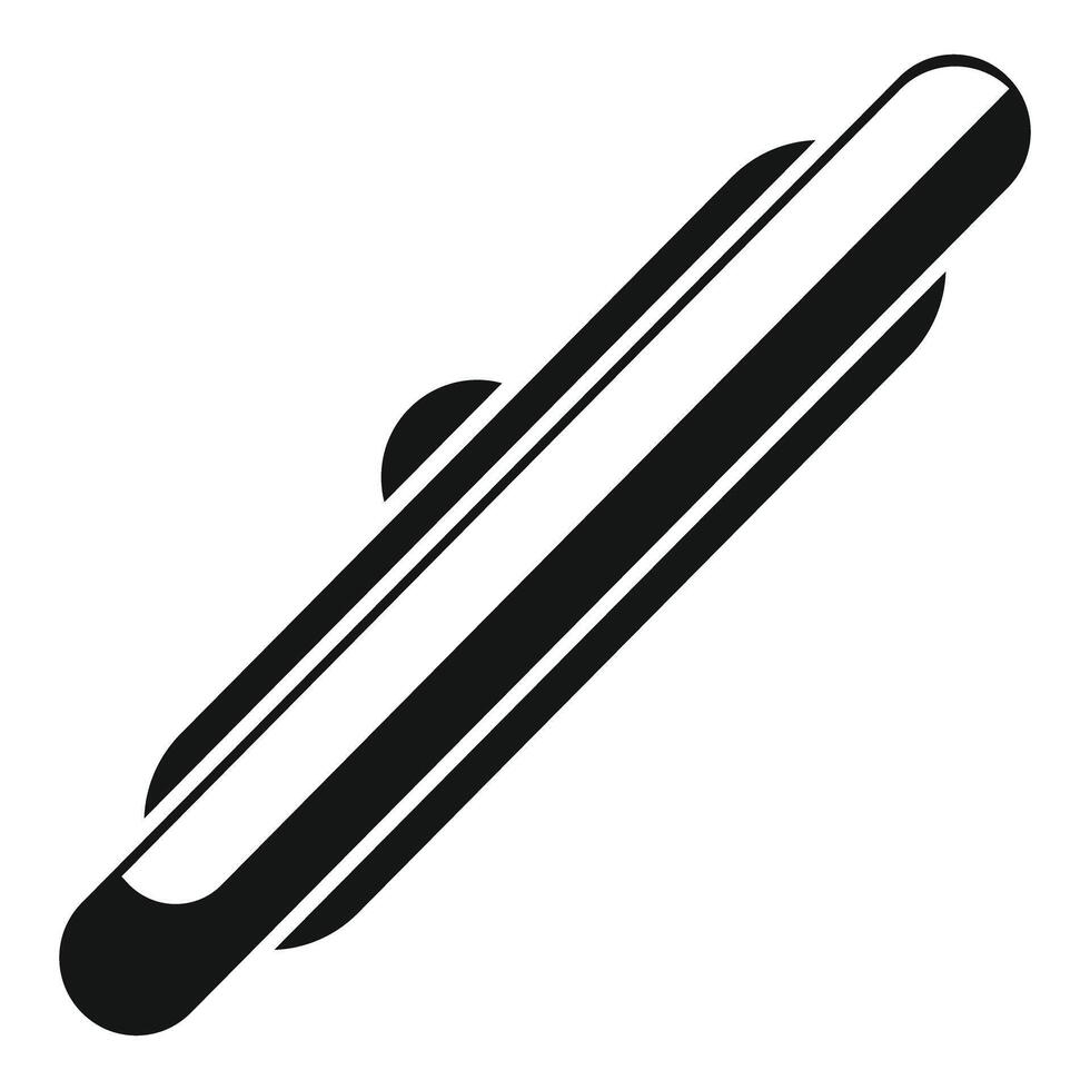 Minimalistic black and white ski icon vector