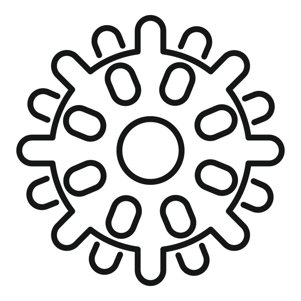 Simple line drawing of a virus icon vector