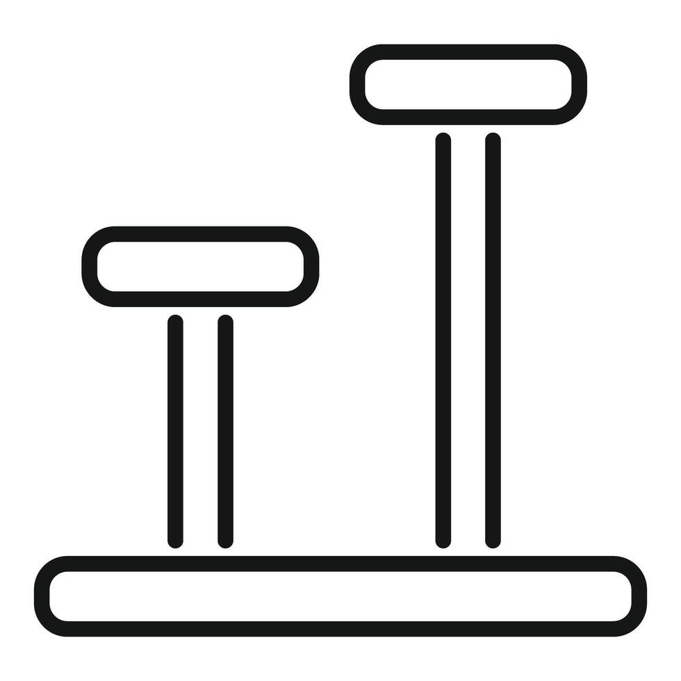 Minimalist icon of gymnastics uneven bars vector