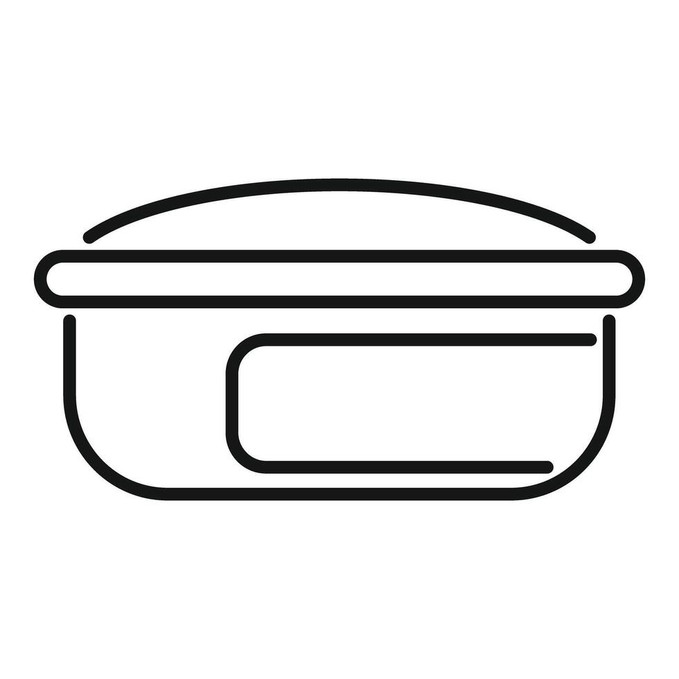 Plastic food storage container line art vector