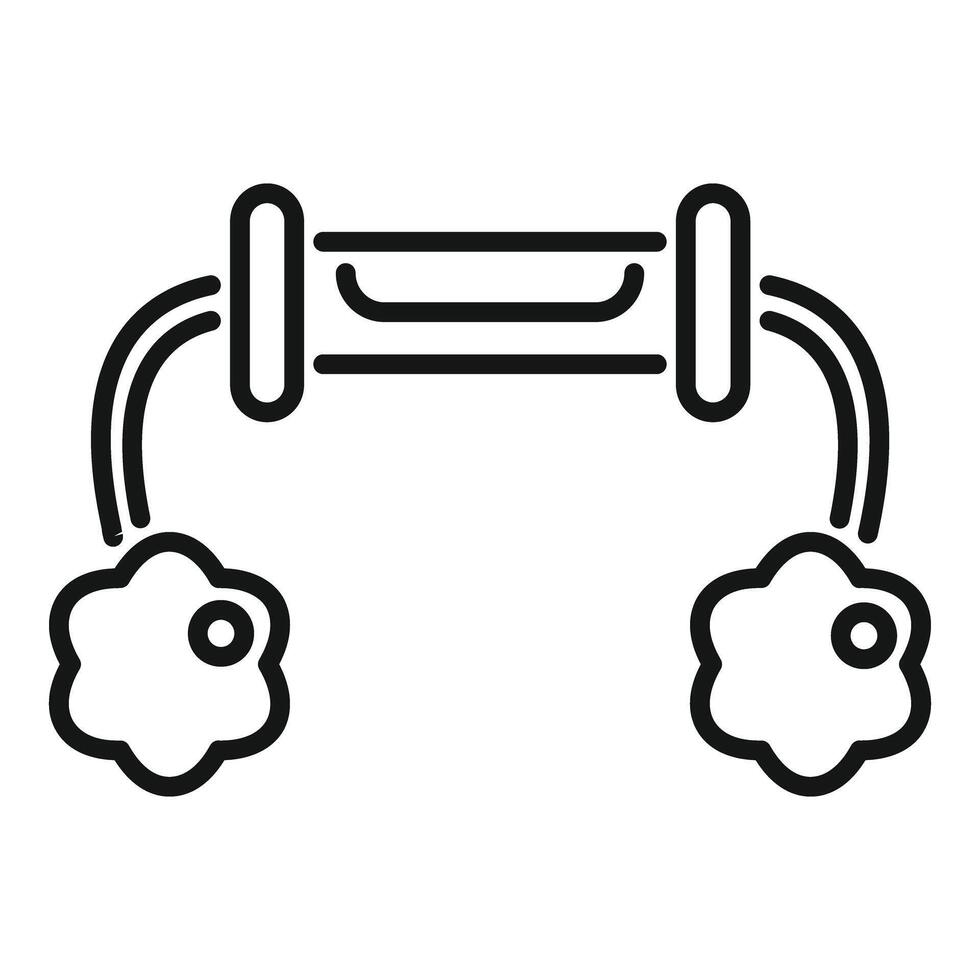 Line art icon of a hand grip strengthener with adjustable resistance, isolated on white vector
