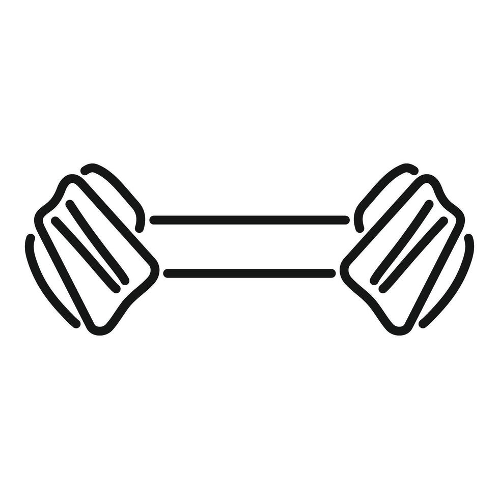 Simplified black line drawing of a barbell, ideal for fitnessthemed graphics and icons vector