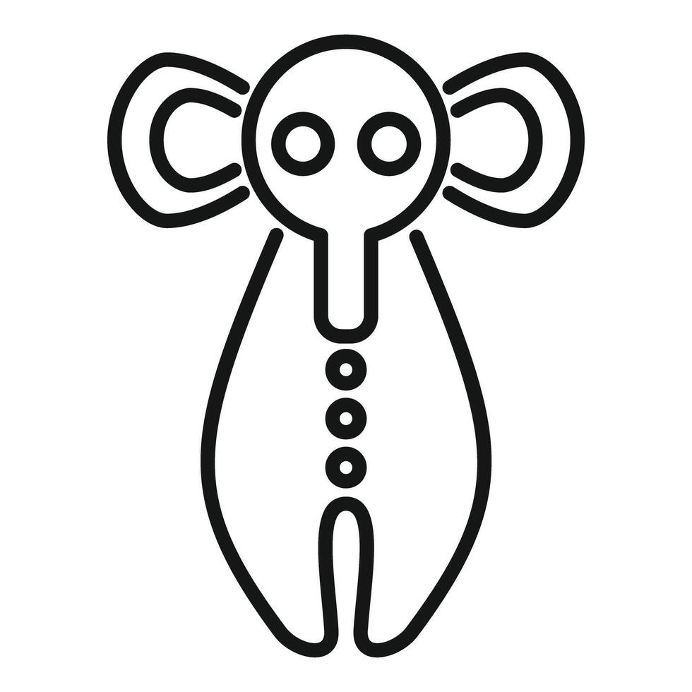 Abstract linear art of a quirky character vector