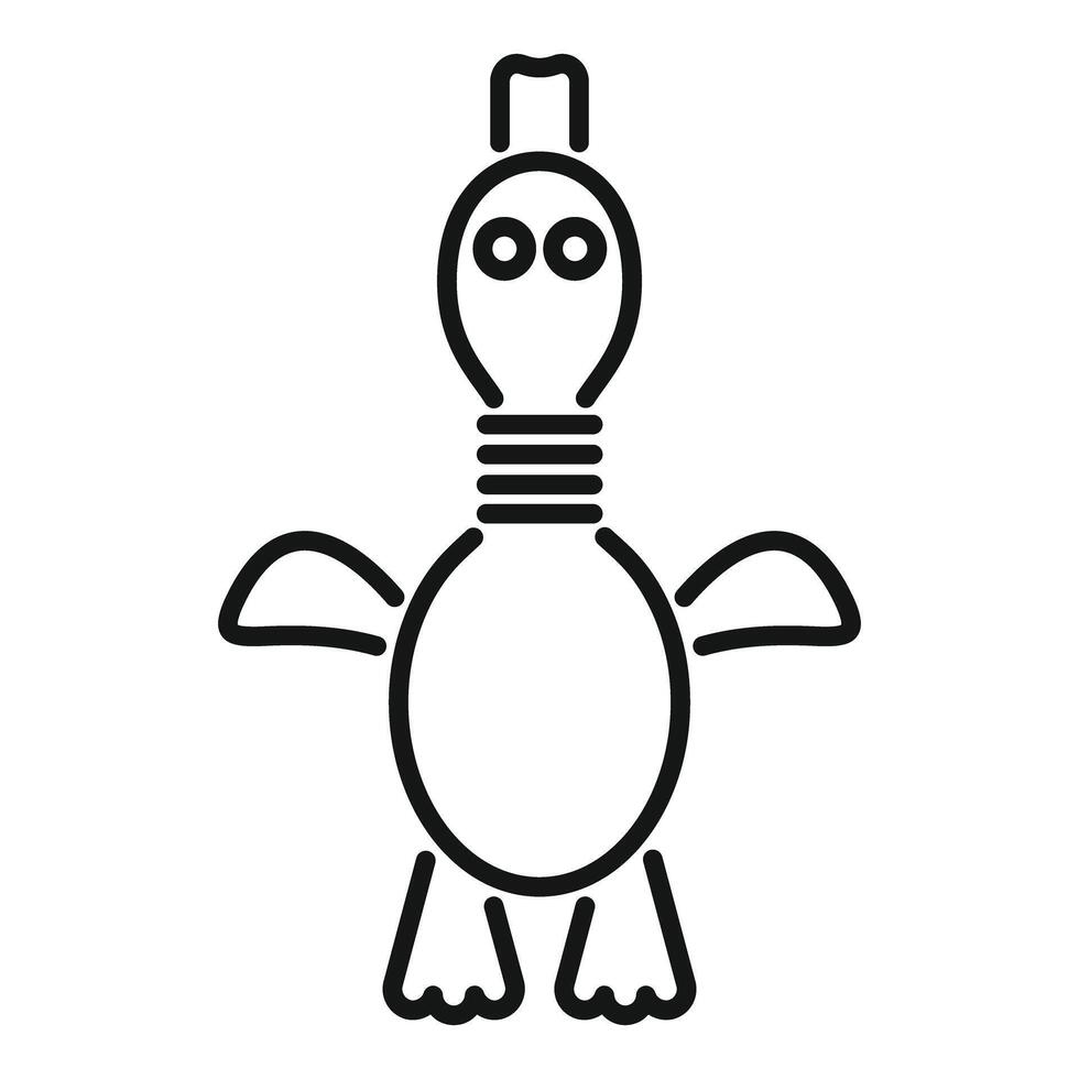 Black and white illustration of a cute cartoon robot turtle with a simplified design vector