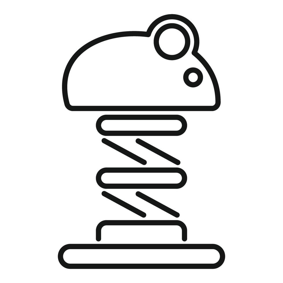 Minimalist mouse spring toy icon vector