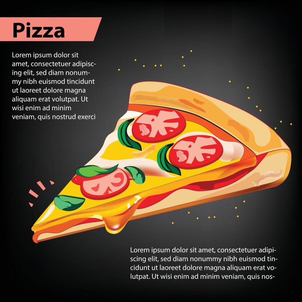 Pizza design for restaurant vector