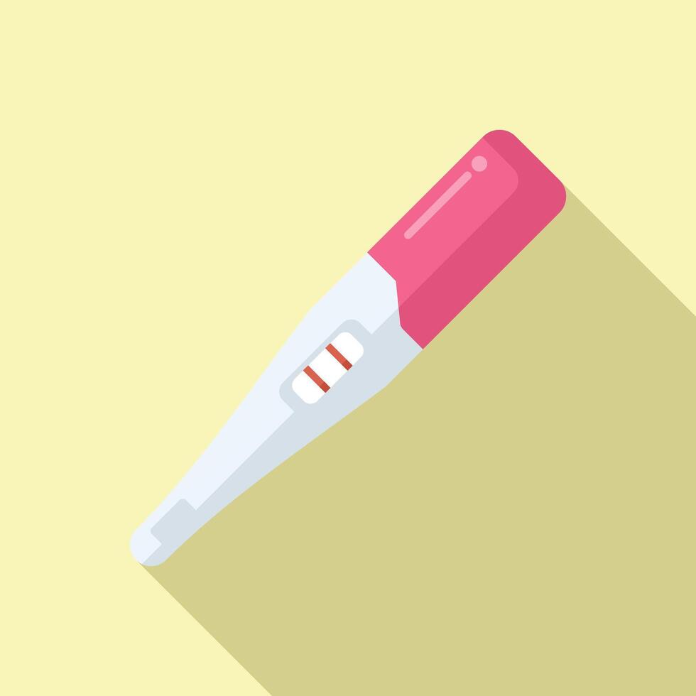 Flat design of a positive pregnancy test on a pastel background vector