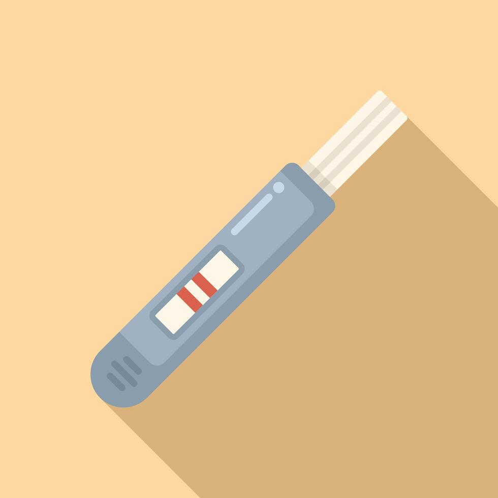 image of a handheld pregnancy test showing a positive result with two red lines vector