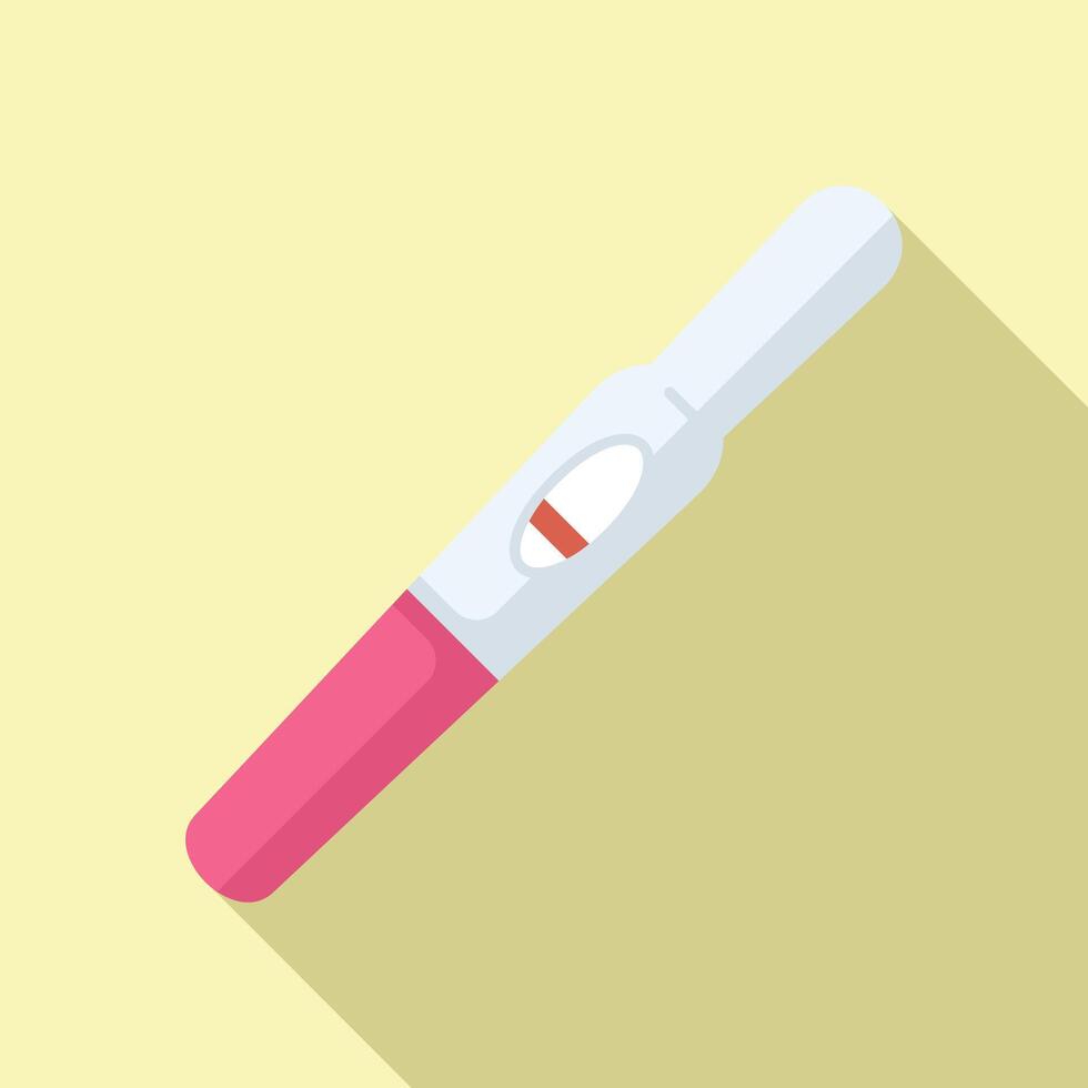 Flat design of a pregnancy test showing a positive result on a pastel background vector