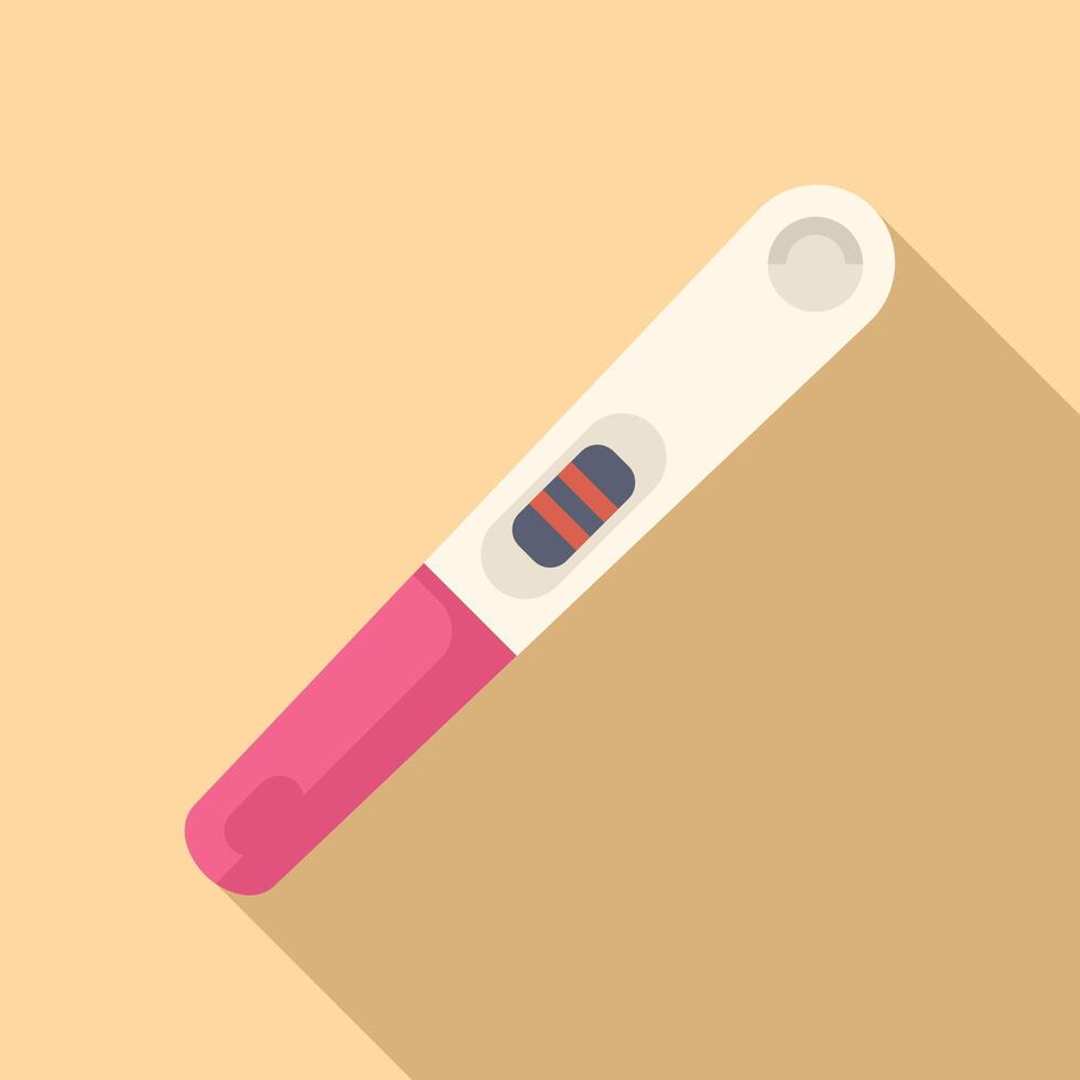 Flat design pregnancy test icon with shadow vector