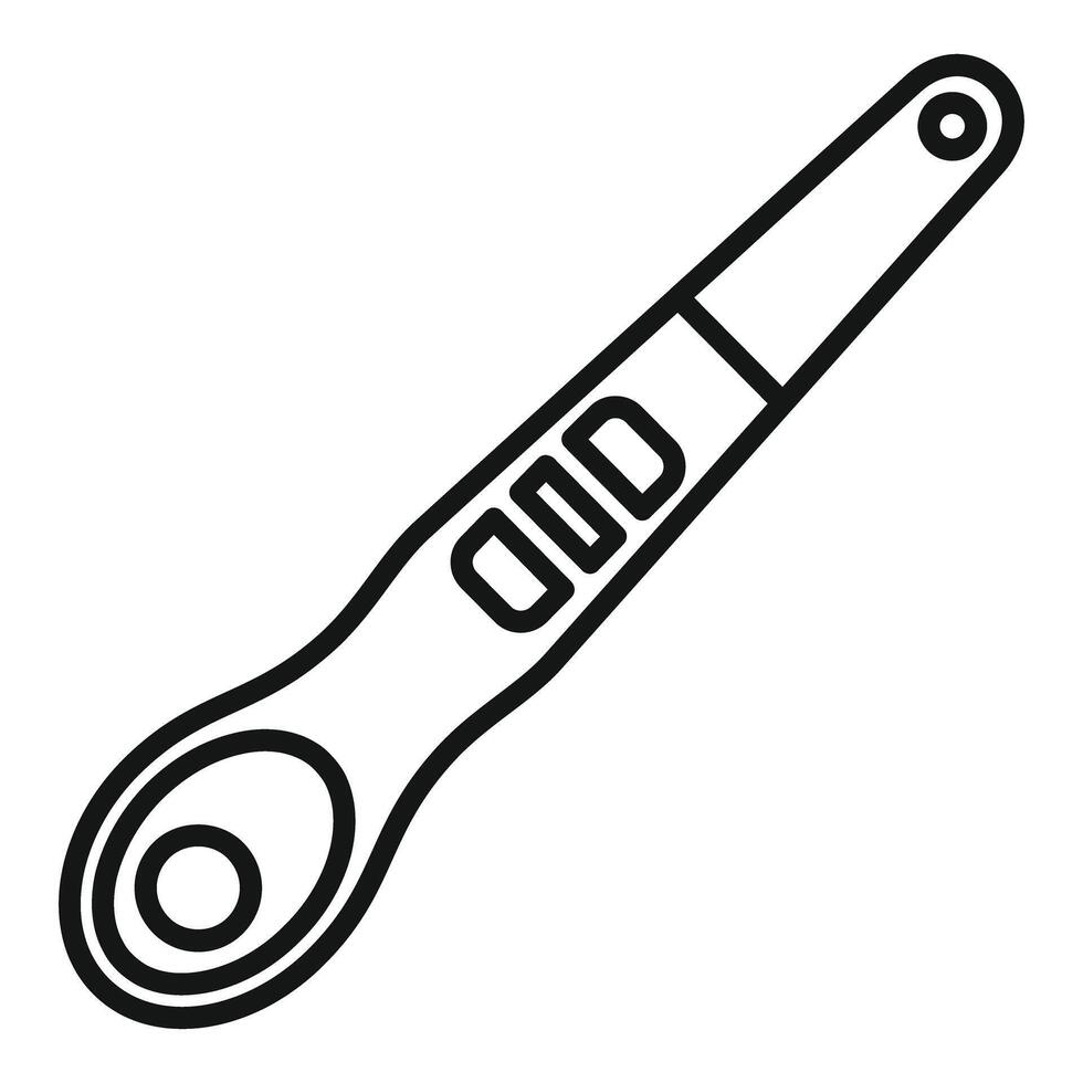 Line art illustration of a digital body thermometer, suitable for medical themes vector