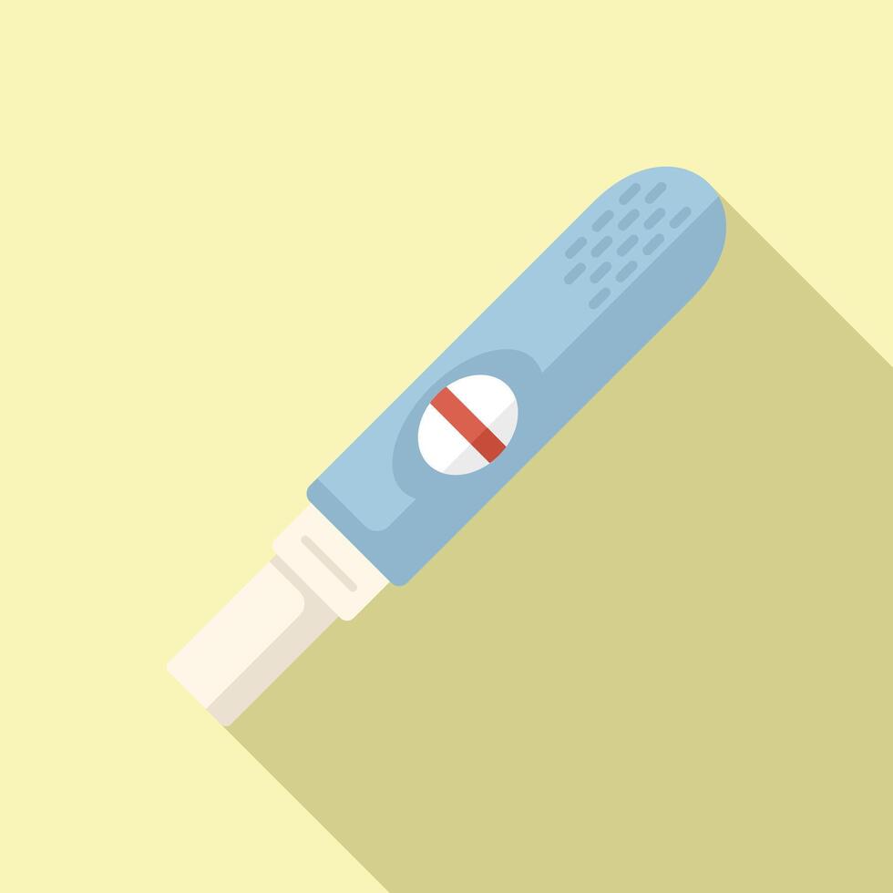 Graphic illustration of a positive result on a pregnancy test with a shadow on a pastel background vector