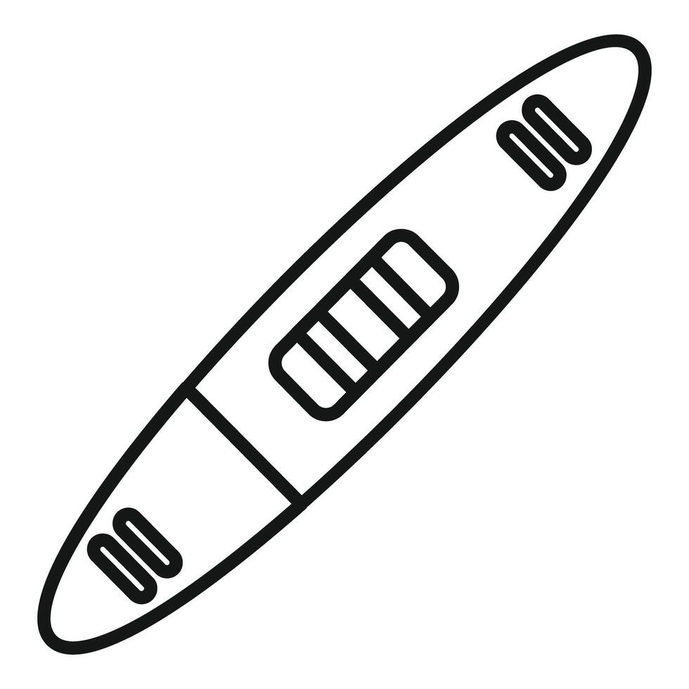 Black and white line art of a surfboard vector