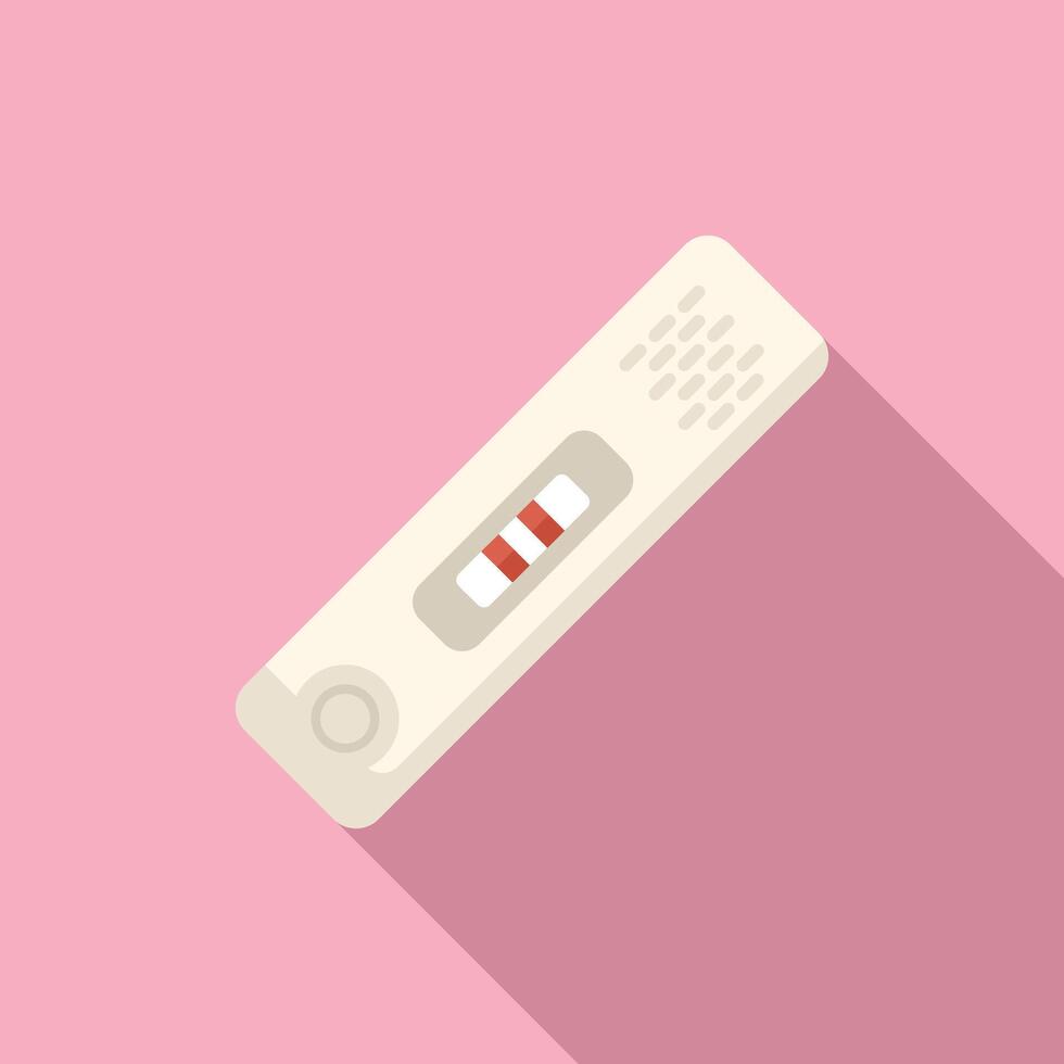 Positive pregnancy test illustration on pink background vector