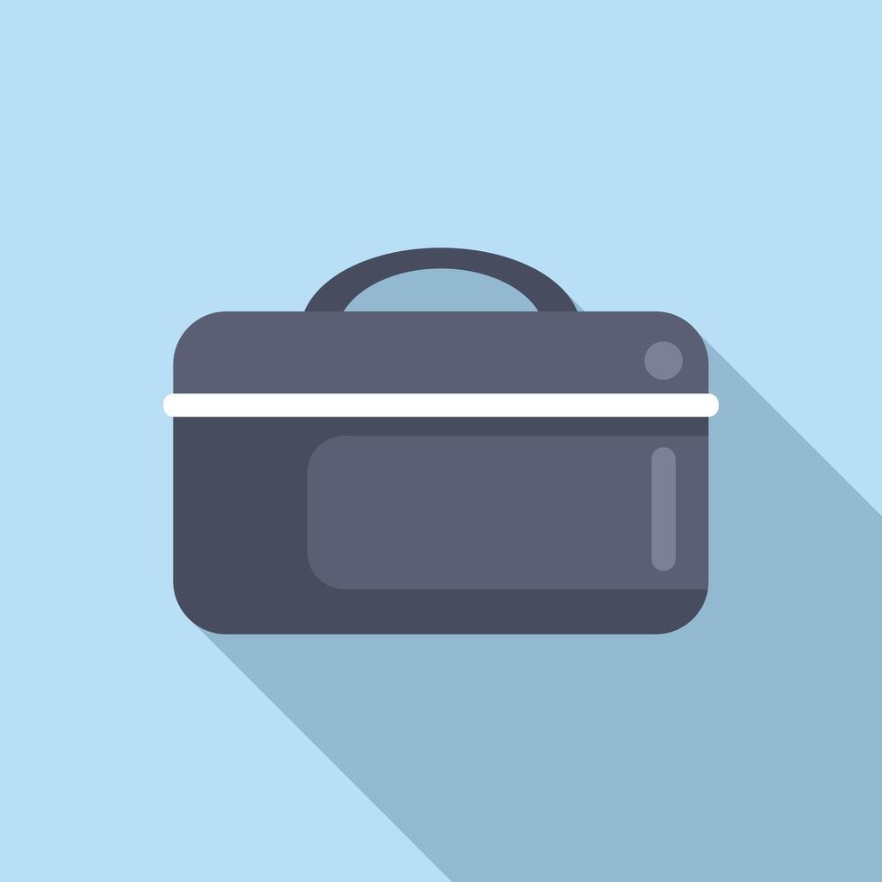 Flat design briefcase icon on blue background vector