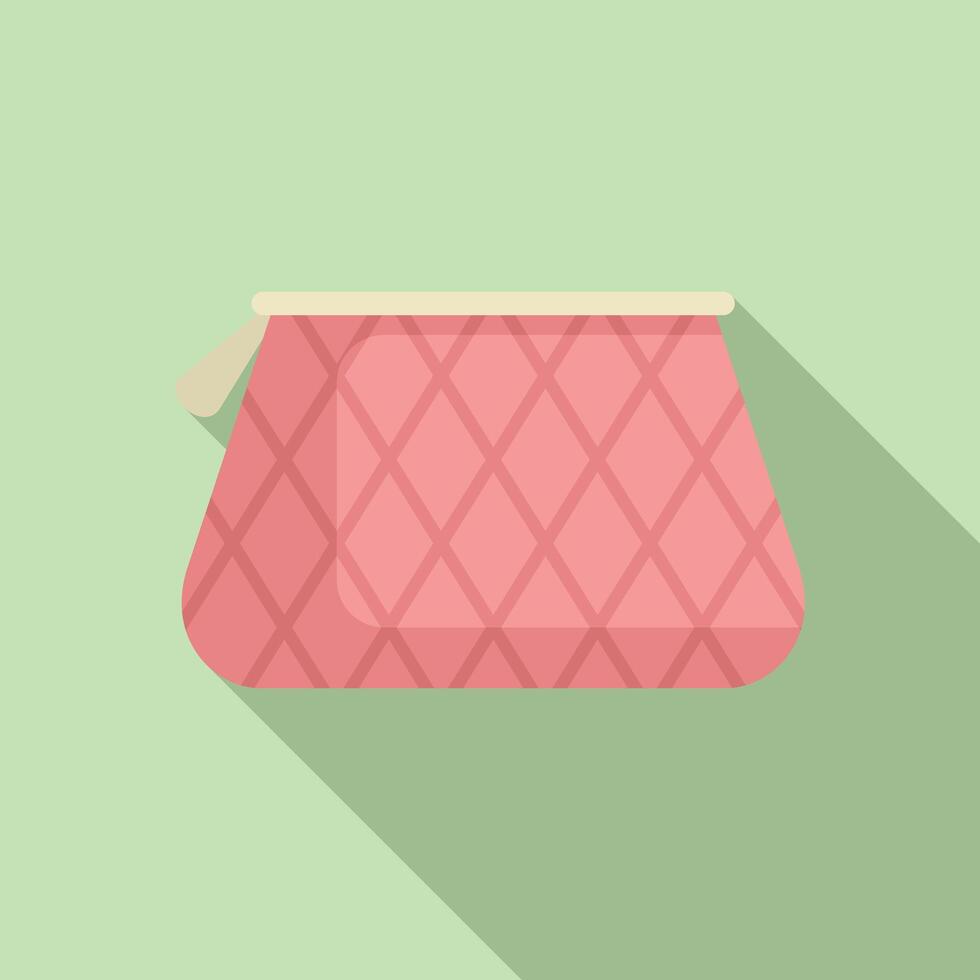 Cartoon makeup bag illustration on a pastel background vector