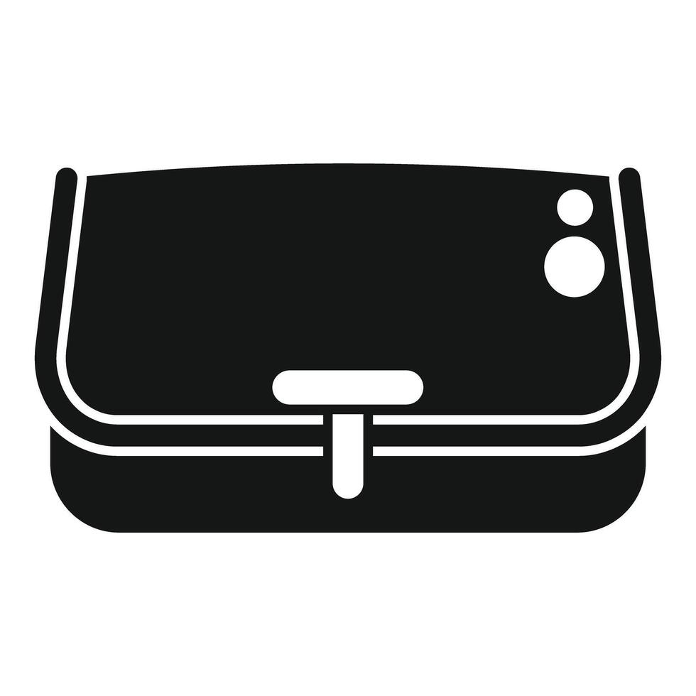 Simple black and white icon of a stylish purse suitable for design elements vector
