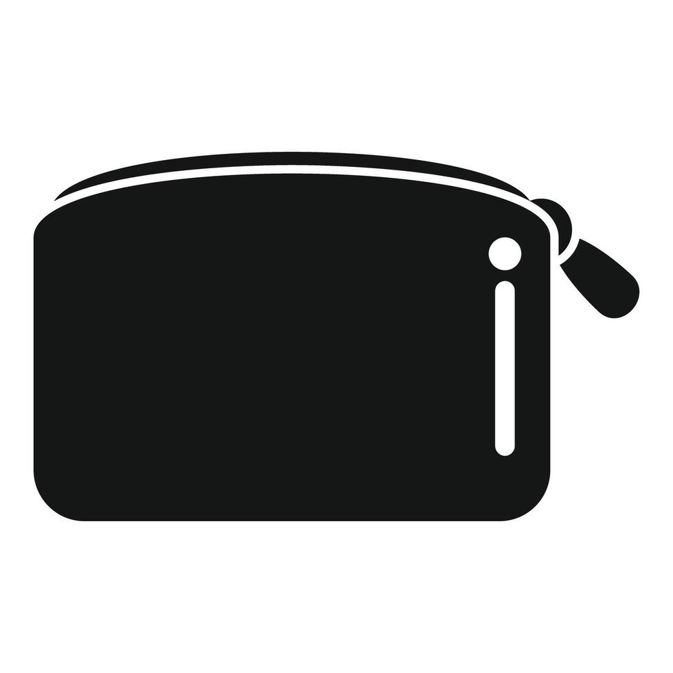 Black pouch icon on white background vector