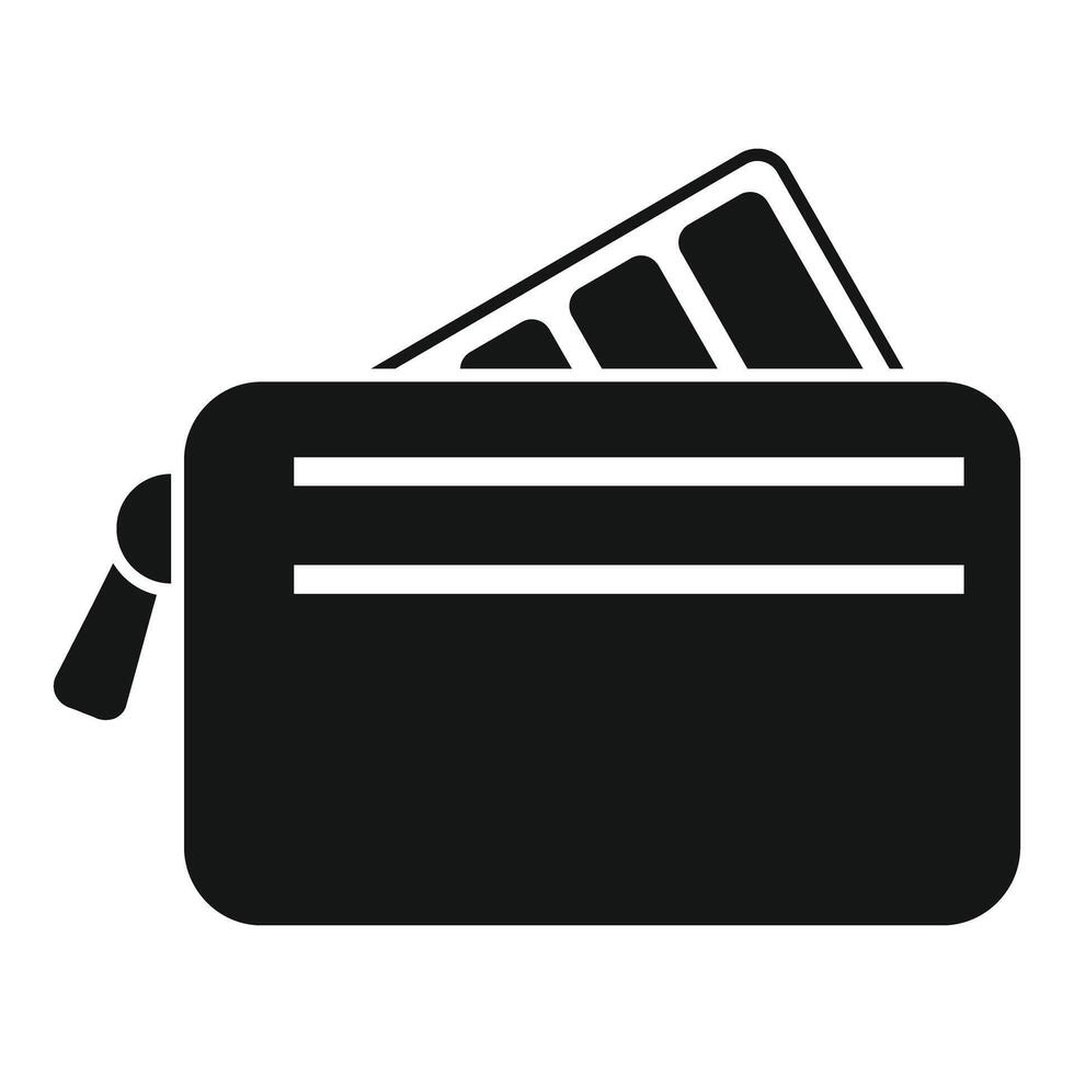 Black and white wallet icon vector