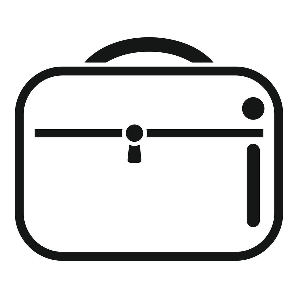 Black and white icon of a briefcase vector