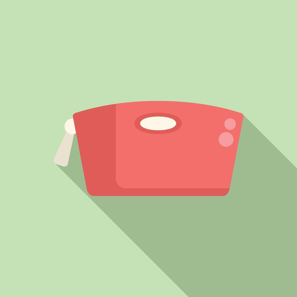 Flat design red toaster on pastel green background vector