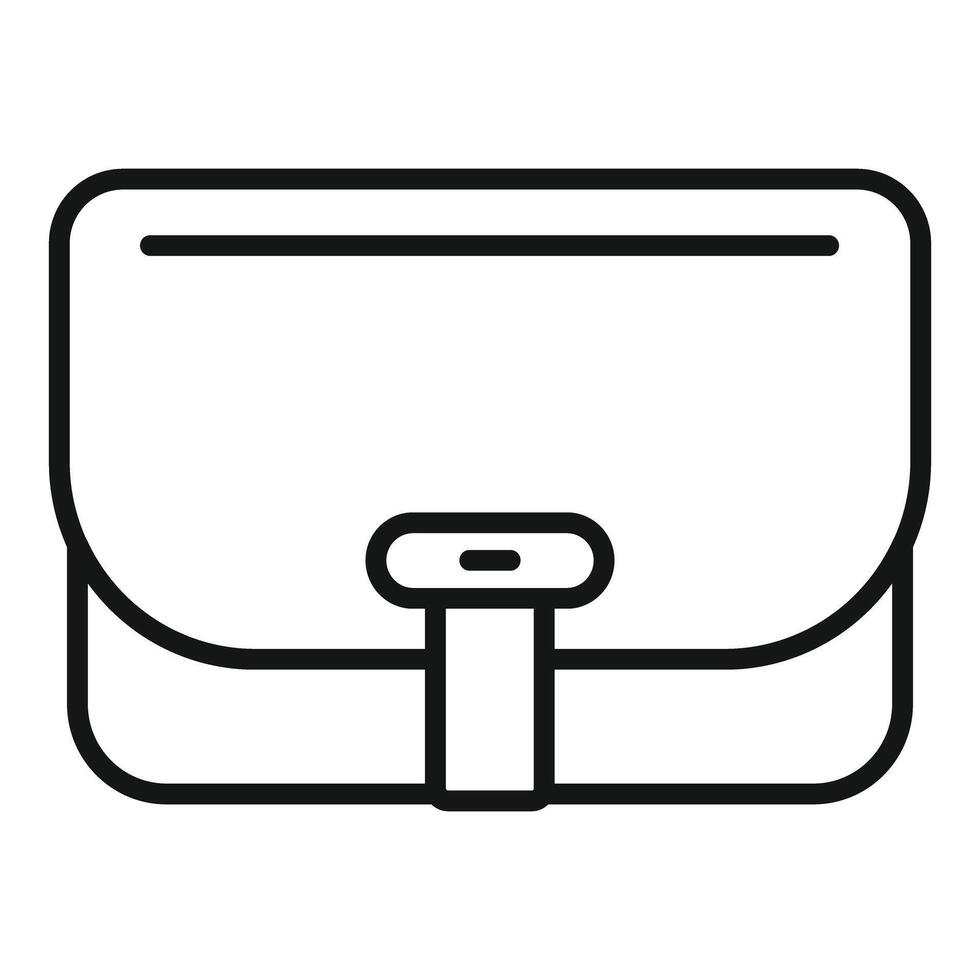 Minimalist line art drawing of a briefcase vector