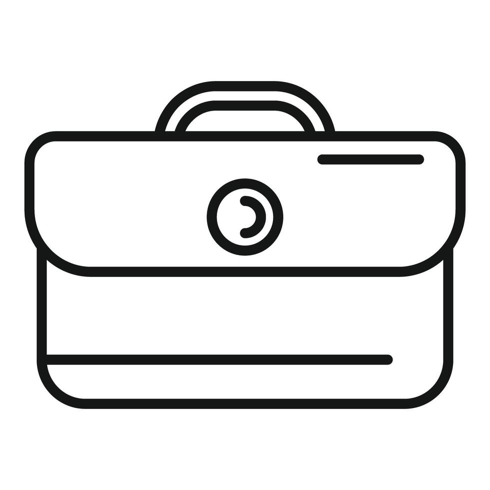 Black and white line art of a briefcase vector