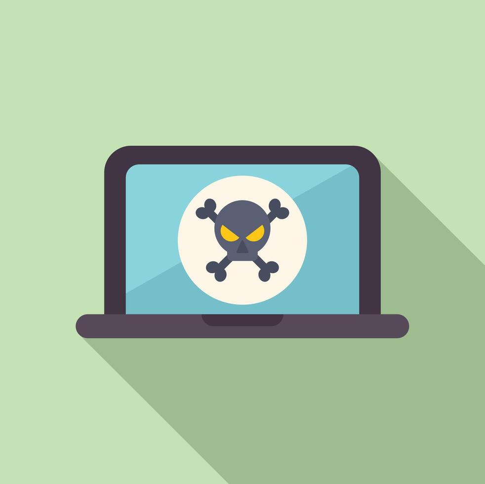 Laptop with virus alert icon vector