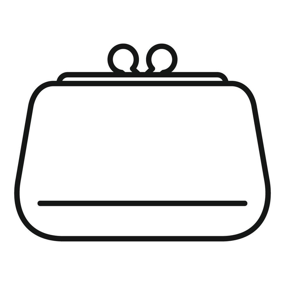 Simplistic line drawing of a purse vector