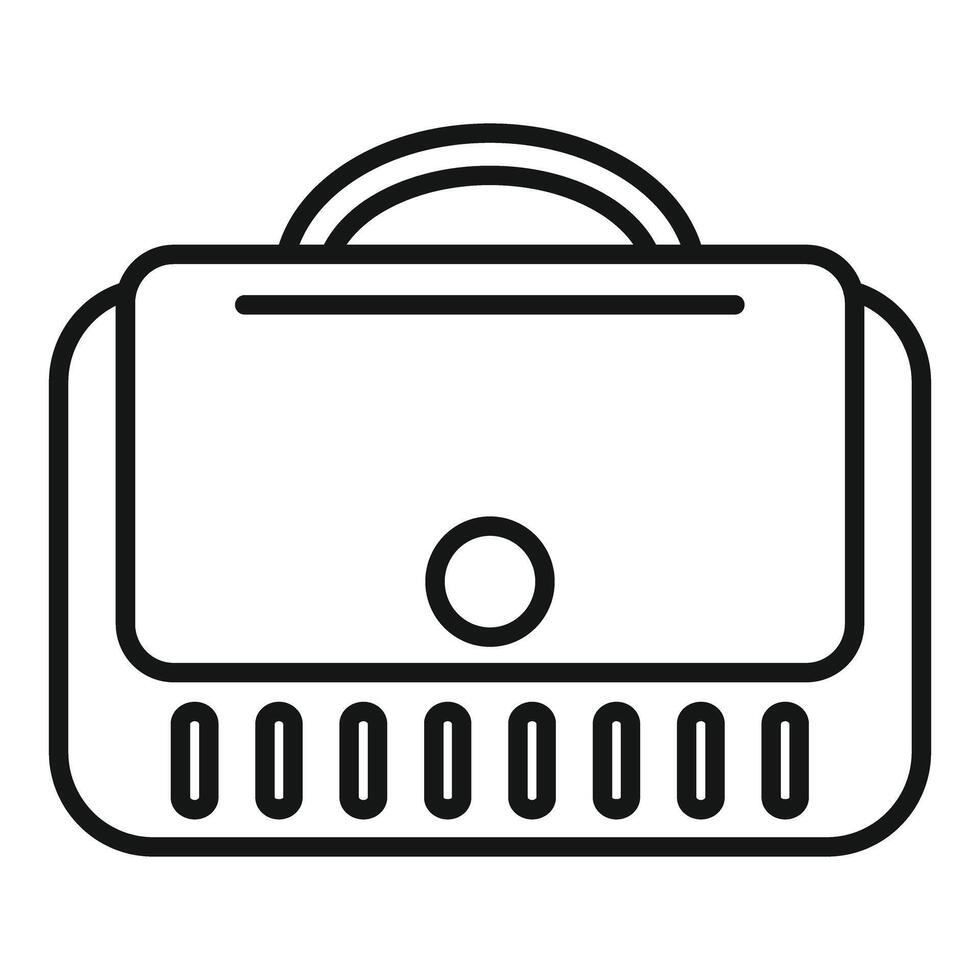Black and white line art of a briefcase vector