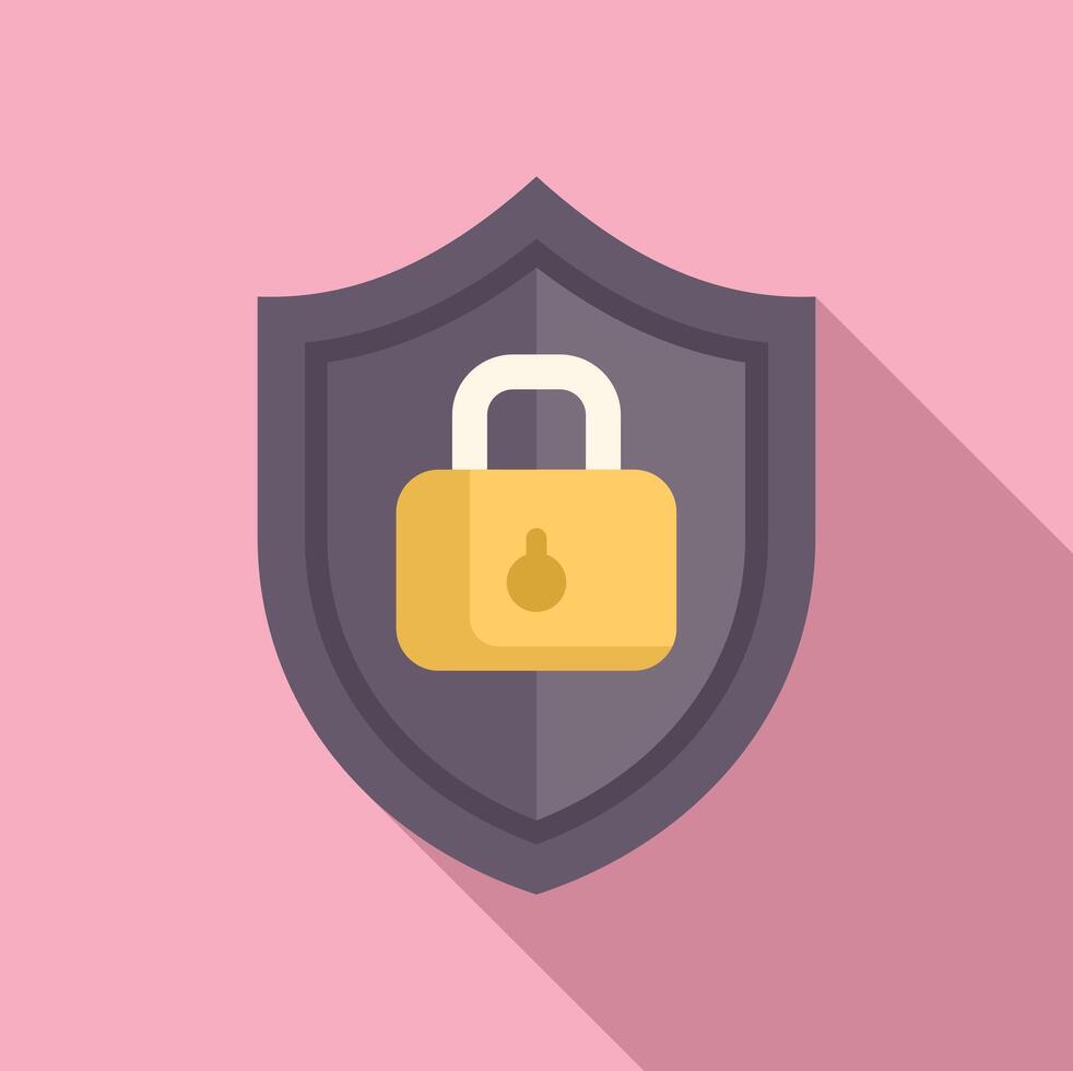 Security shield with padlock icon vector