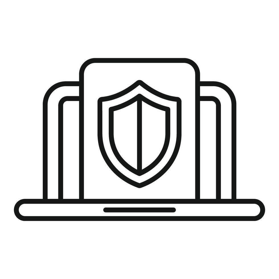 Modern line art icon of cybersecurity vector